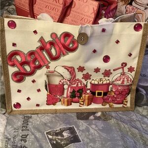Handmade Barbie Festive Pink and Cream Tote ( NOT OFFICIAL)